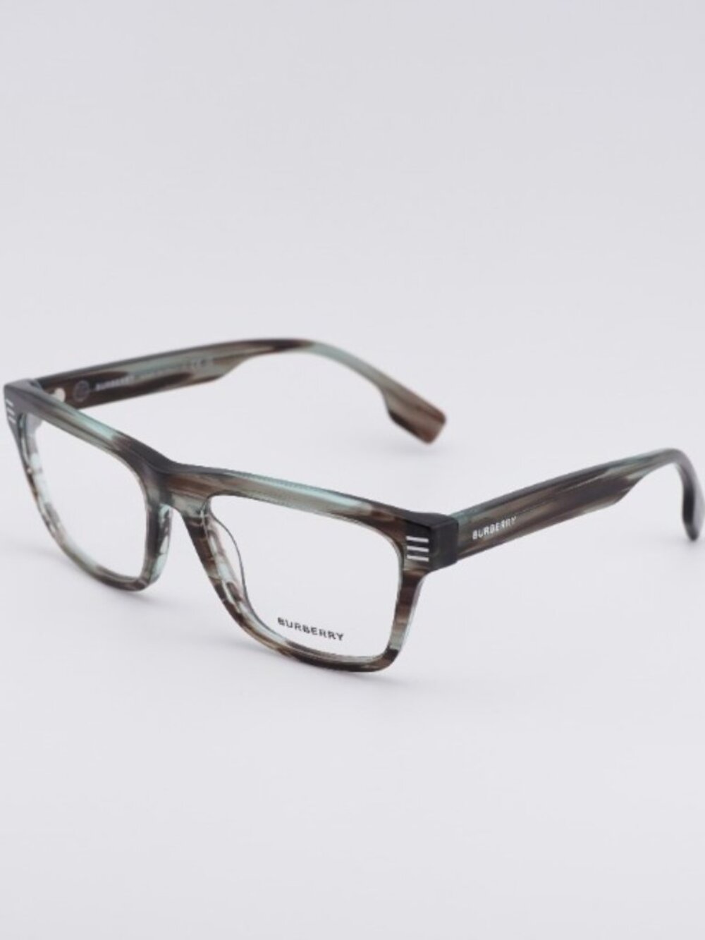 Burberry BE2387 4098 Eyeglasses Striped Green 55mm Square Frame
